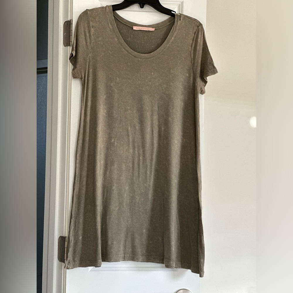Faded wash Green tshirt dress- Small